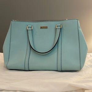 Kate Spade Dally Newbury Lane Saffiano Leather Tiffany Blue Tote Handbag